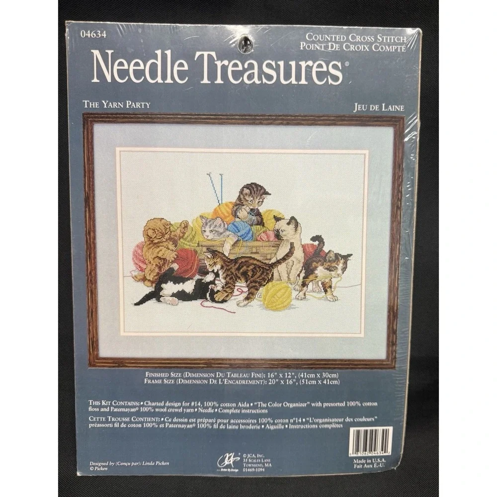 Needle Treasures The Yarn Party Counted Cross Stitch Kit #04634 Playful Kittens
